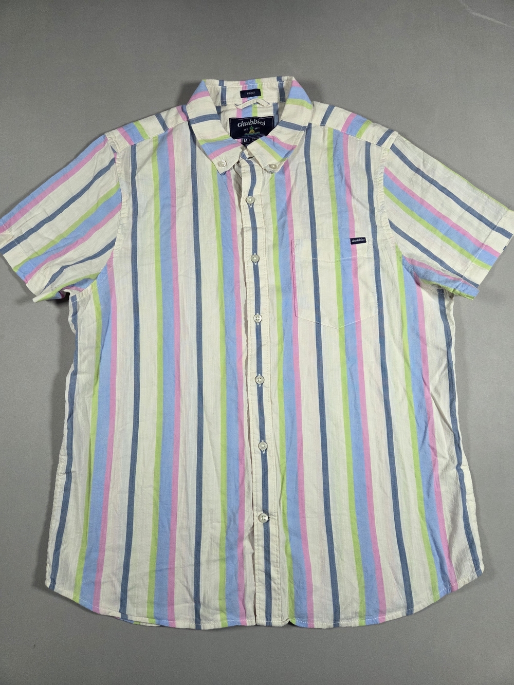 Chubbies Men's Multicolor Striped Short-Sleeve Button-Up Shirt